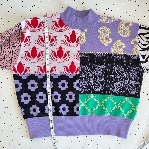 💜 Bb Dakota 💜 by Steve Madden Womens
Colorblock Print Mock Turtleneck Sweater - Picture 8 of 14